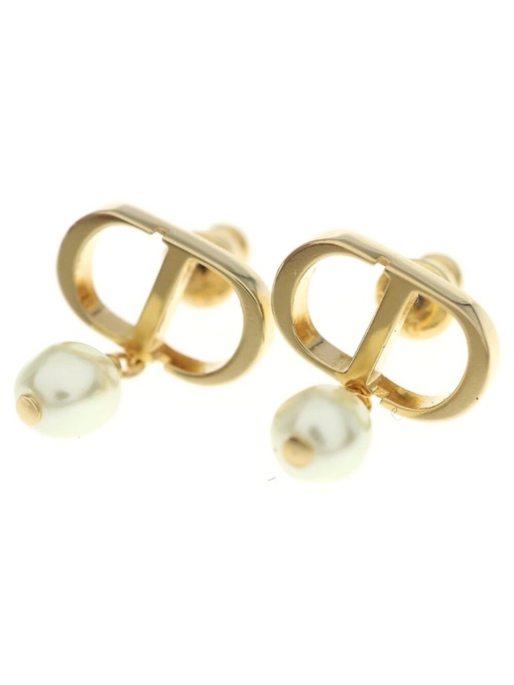 Dior CD Logo Pearl Earrings